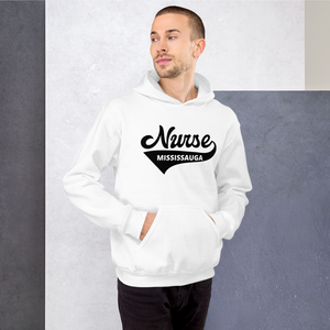 Nursing in the Six - 'Varsity' Nurse - Mississauga - Unisex - Hoodie - WHITE