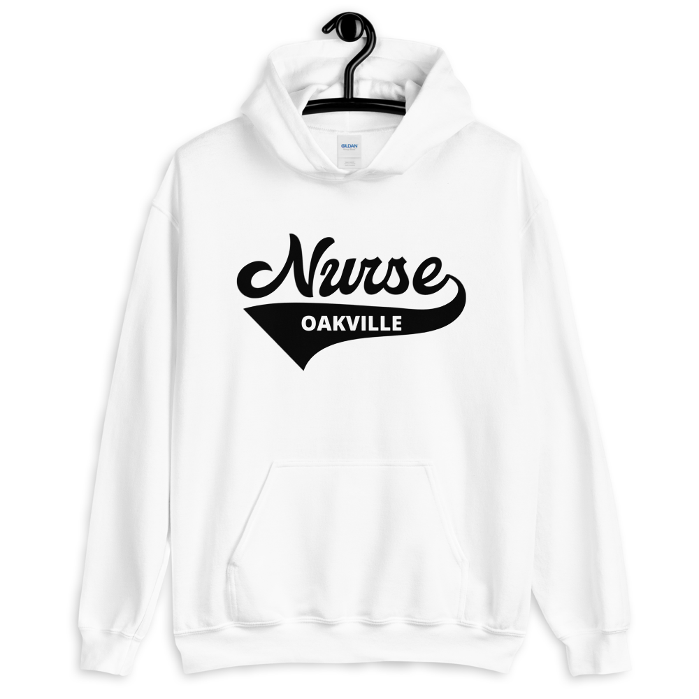 Nursing in the Six - 'Varsity' Nurse - Oakville - Unisex - Hoodie - WHITE