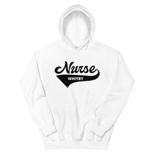 Load image into Gallery viewer, Nursing in the Six - Varsity Nurse - Whitby- Hoodie - Unisex - White
