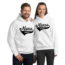 Load image into Gallery viewer, Nursing in the Six - Varsity Nurse - Whitby- Hoodie - Unisex - White
