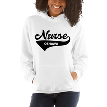 Load image into Gallery viewer, Nursing in the Six - Varsity Nurse - Oshawa - Hoodie - Unisex - White
