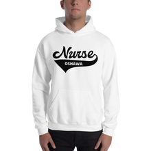 Load image into Gallery viewer, Nursing in the Six - Varsity Nurse - Oshawa - Hoodie - Unisex - White
