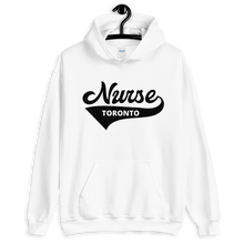 Load image into Gallery viewer, Nursing in the Six - &#39;Varsity&#39; Nurse - Toronto - Unisex - Hoodie - WHITE
