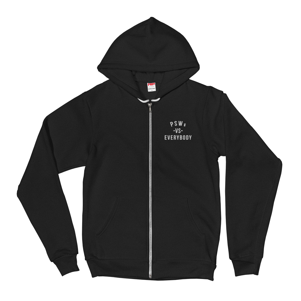 Nursing in the Six - PSWs VS. EVERYBODY - Embroidered Zip-Up Hoodie - (AVAILABLE IN 3 COLOURS)
