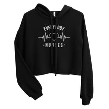 Load image into Gallery viewer, Nursing in the Six - EVERYBODY &#39;LOVES&#39; NURSE - Crop Top Hoodie - BLACK
