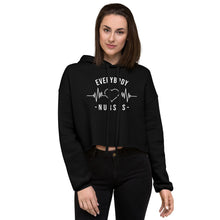 Load image into Gallery viewer, Nursing in the Six - EVERYBODY &#39;LOVES&#39; NURSE - Crop Top Hoodie - BLACK

