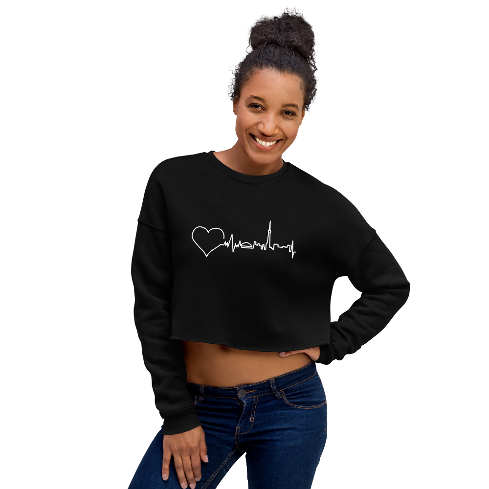 Nursing in the Six - TORONTO SKYLINE - Crop Sweatshirt - BLACK