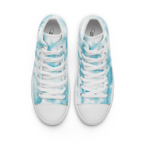 Nursing in the Six - TORONTO SKYLINE/Nursing In The Six - Women’s high top canvas shoes (SKI BLUE TIE DYE)