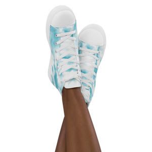 Nursing in the Six - TORONTO SKYLINE/Nursing In The Six - Women’s high top canvas shoes (SKI BLUE TIE DYE)