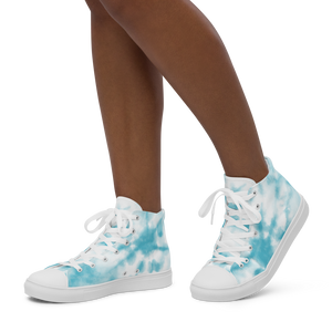 Nursing in the Six - TORONTO SKYLINE/Nursing In The Six - Women’s high top canvas shoes (SKI BLUE TIE DYE)