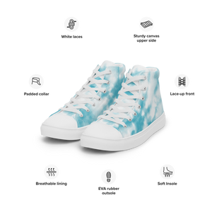 Nursing in the Six - TORONTO SKYLINE/Nursing In The Six - Women’s high top canvas shoes (SKI BLUE TIE DYE)